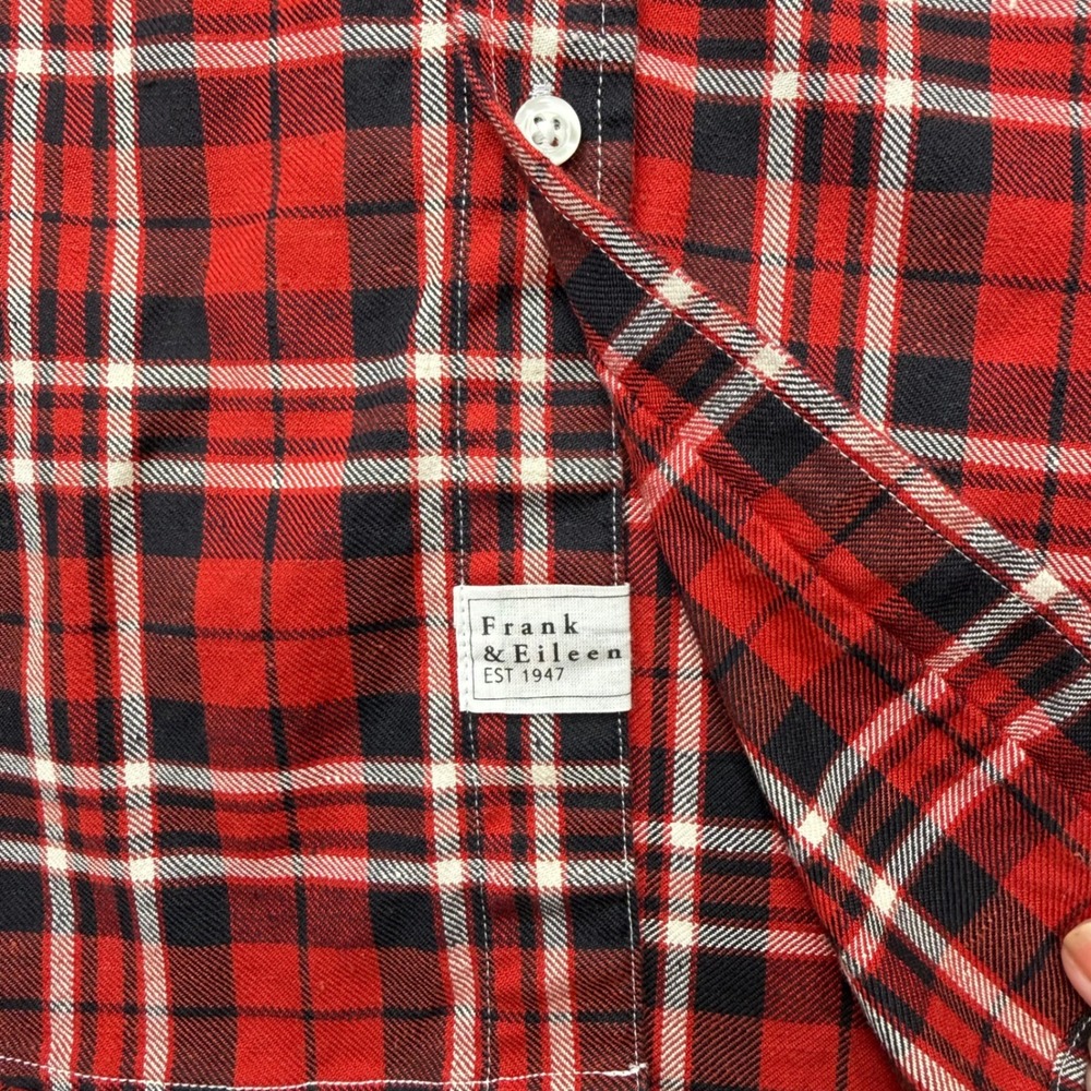 Frank & Eileen Eileen Red Black Plaid Flannel Button Down Shirt XXS - Picture 6 of 8